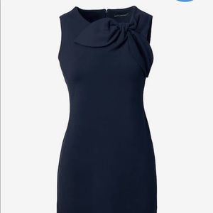 Banana Republic Bow Neck Ponte Sheath Navy Dress